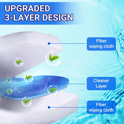 30 Count Disposable Toilet Brush Refills, Toilet Refill Pads Compatible with Clorox and Oshang Toilet Brush, Bathroom Cleaning Heads