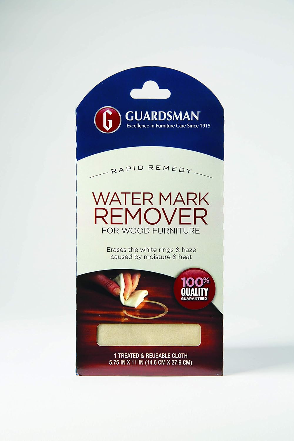 Guardsman Reusable Water Mark Remover Cloth | Wood Cleaner for White Rings & Haze Caused By Moisture and Heat, 1 Count