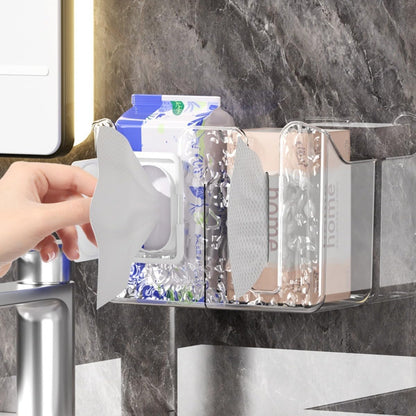 Wall-Mounted Wipes Dispenser Holder – Adhesive-Acrylic Storage Box for Kitchen, Bathroom & Bedroom – Flushable Wet Wipes Container (B)