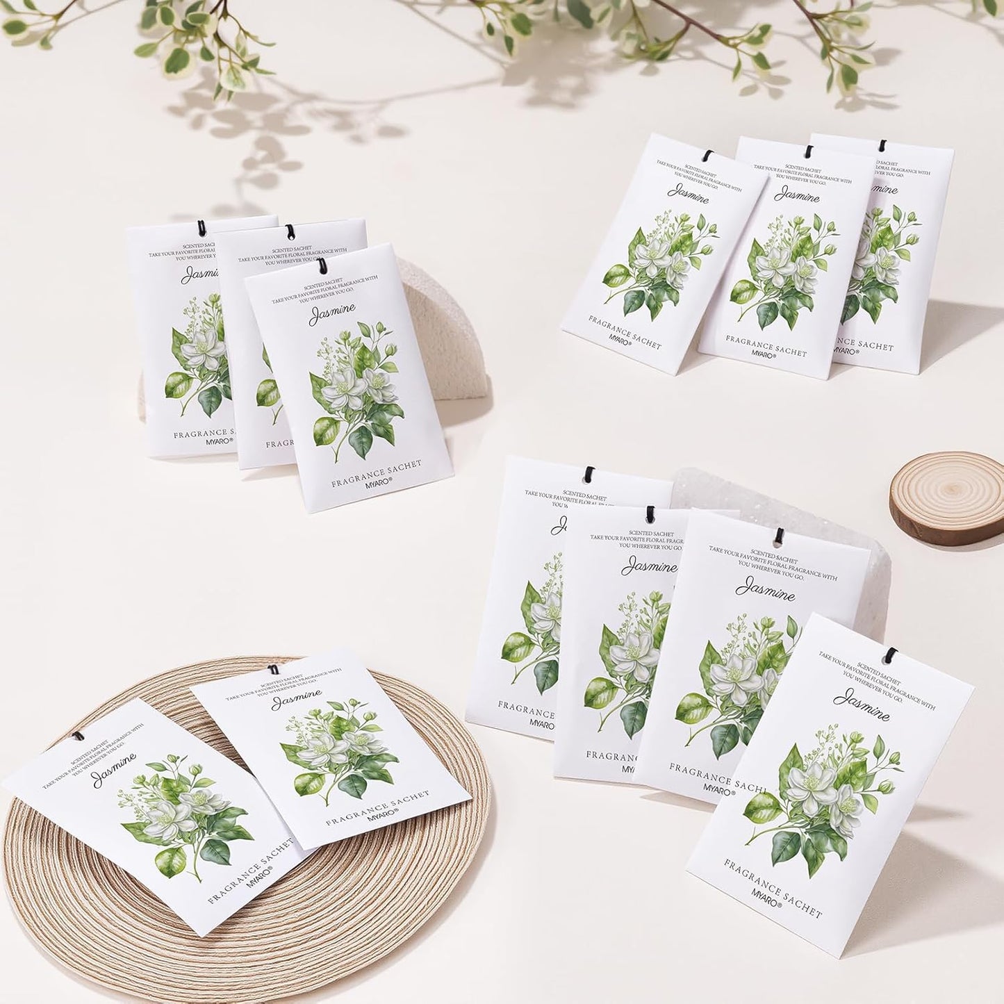 MYARO 12 Pack Fresh Linen Scented Sachets for Drawer, Closet & Car Air Freshener Bags | Odor Eliminator & Fabric Refresher | Crisp, Clean Home Fragrance Gift Set
