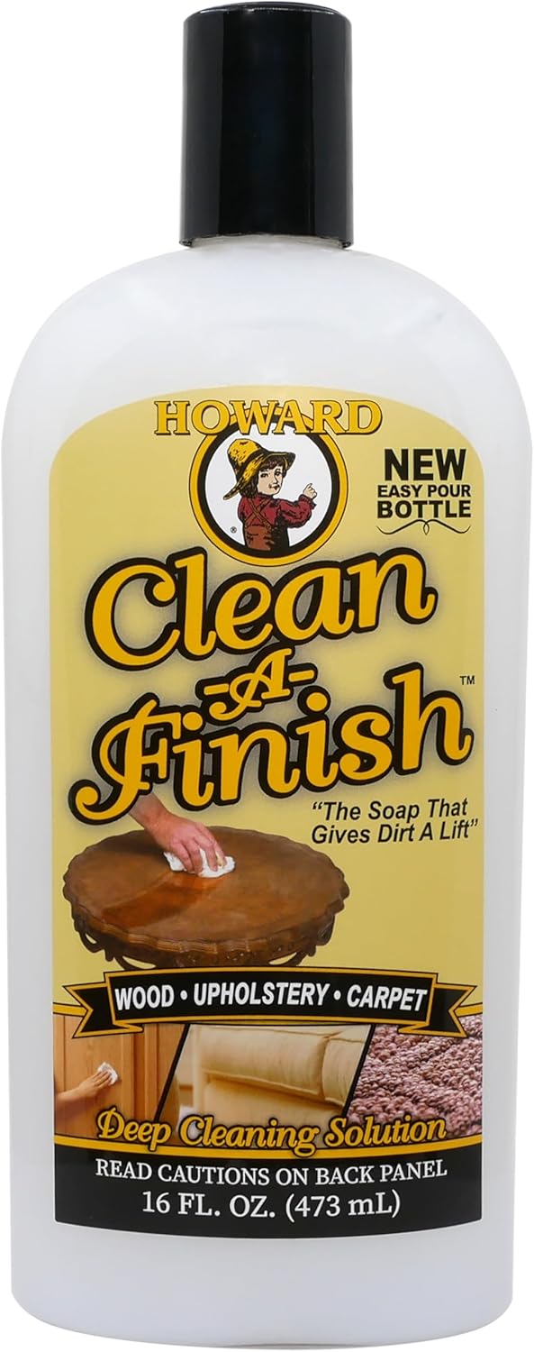 HOWARD Clean-A-Finish Wood Cleaner and Upholstery Cleaner for Furniture, Carpet Cleaning, Pour Bottle, 16 oz