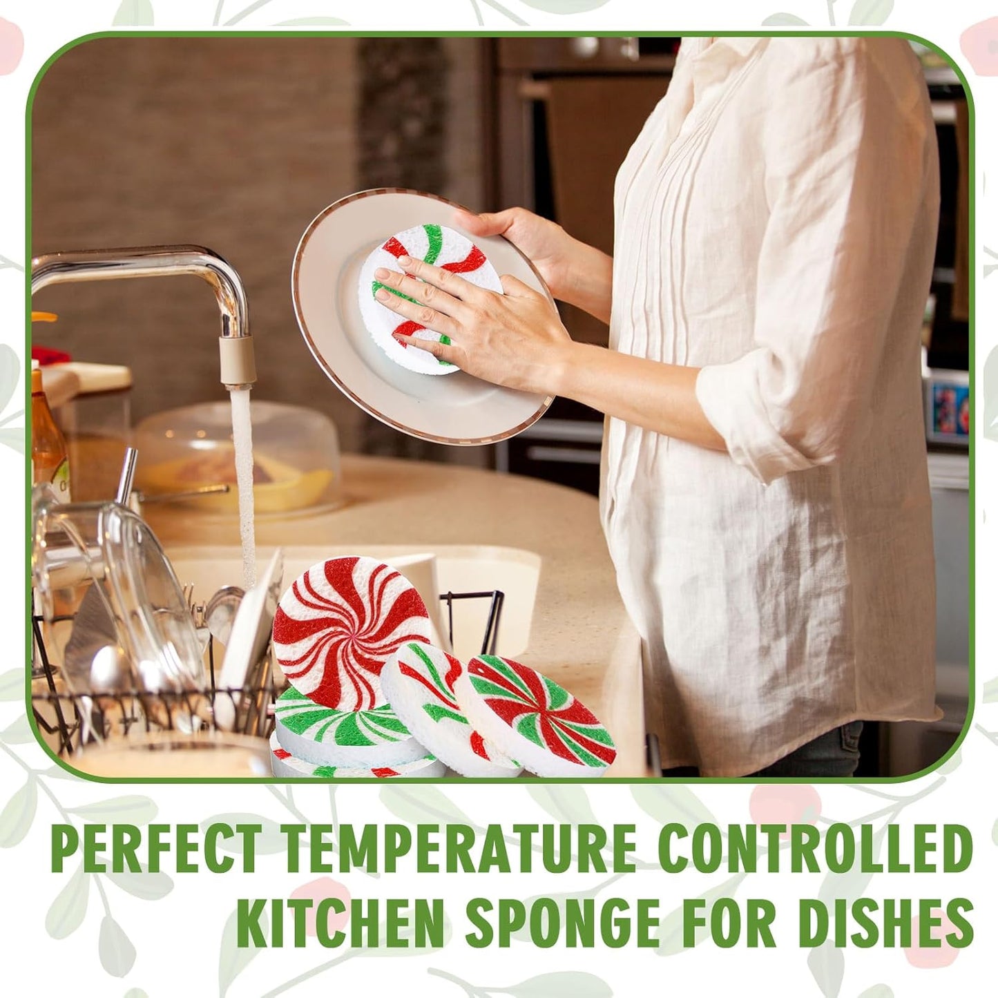 Whaline 8Pcs Starfish Shell Kitchen Sponges Water Absorbing Dish Washing Sponge Summer Sea Snail Starfish Shell Non Scratch Cleaning Scrub Sponges for Summer Home Kitchen Bathroom