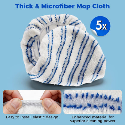 Mops for Floor Cleaning, Masthome Flat Dust Mop with 4 Reusable Pads, 2-Sided Microfiber Dust Mop for Wet & Dry Use, Flat Flip Mops for Hardwood, Laminate, Vinyl,Kitchen, Tile -1 Scraper
