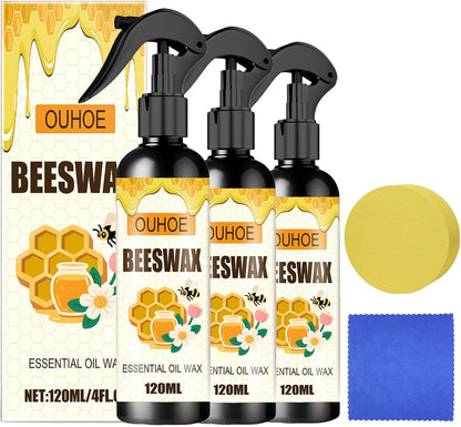 Beeswax Spray, Beeswax Wood Polish, Natural Bees wax Care Spray & Restorer, Natural Micro-Molecularized Bees wax Spra for Living Rooms,Kitchens,Wood Furniture Floors - 120ML (1)