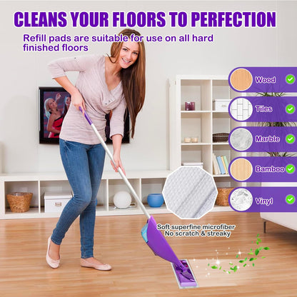 20 Count Disposable Mop Pads Refills for Swiffer Wet Jet Spray Mops, Wet Jet Mopping Pads for All Purpose Multi Surface Hardwood Floor Cleaning, 4 Layers Thickened and Super Absorbent
