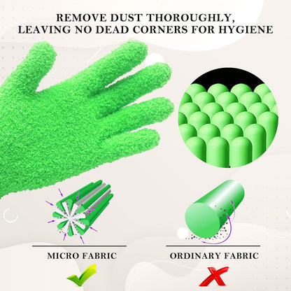 Evridwear Microfiber Plant Dusting Gloves Reusable Leaf Cleaning Glove for Houseplants,Blinds,Furniture and Small Objects