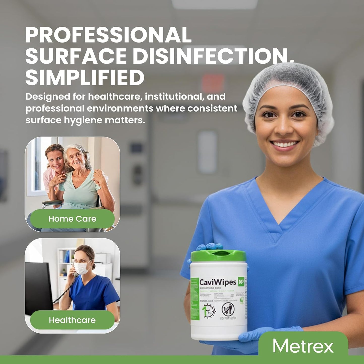 CaviWipes HP Surface Disinfectant Wipes – Hydrogen Peroxide Formula, 1-Minute Universal Contact Time, Ready-to-Use – 6" x 6.75", 160 Wipes per Canister (Pack of 1), 16-1100