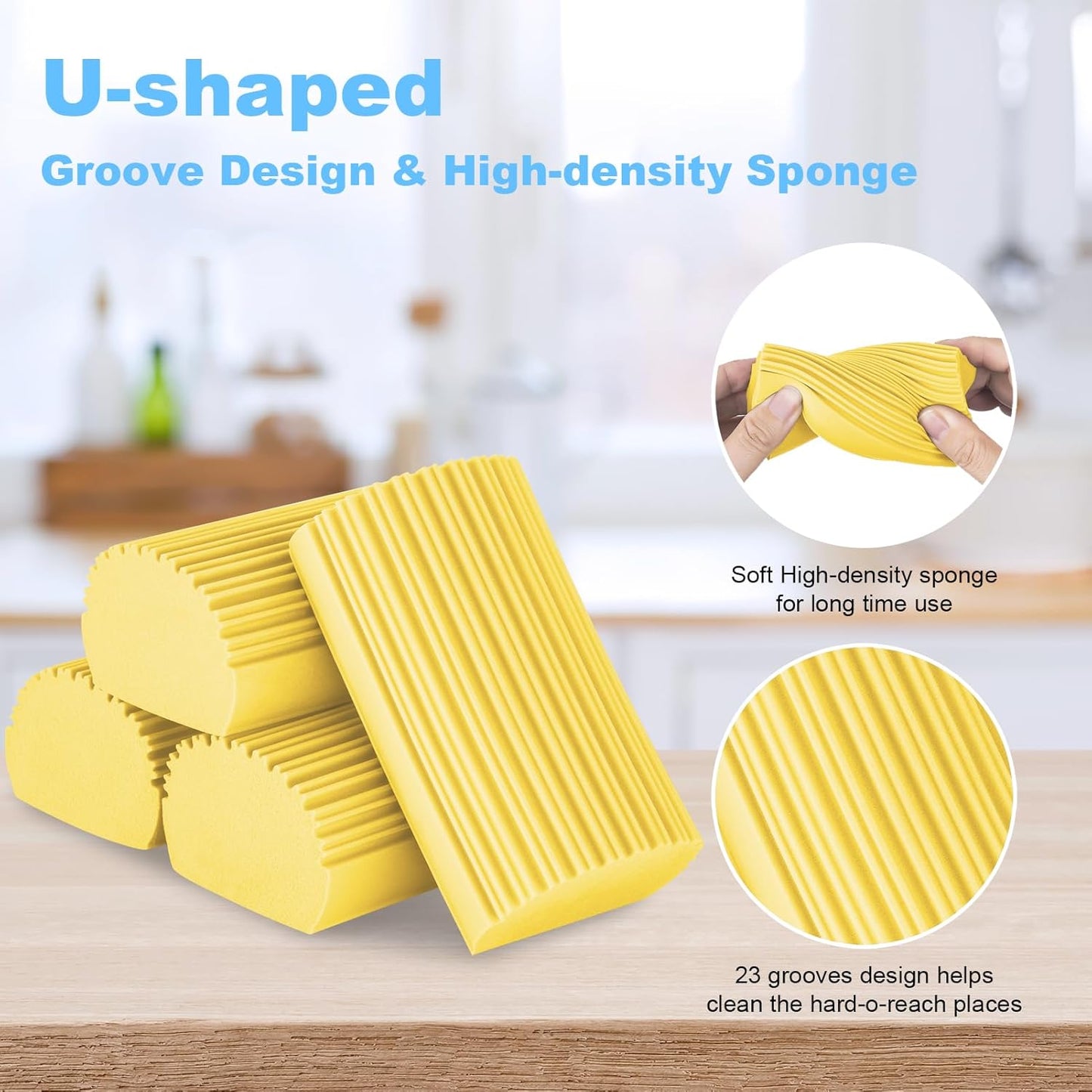 2-Pack Damp Duster Sponge for Clean, Magic Sponge Eraser Baseboard Cleaner Tool, Dusters for Cleaning Blinds, Glass, Vents, Railings, Mirrors,Window Track Grooves and Faucets