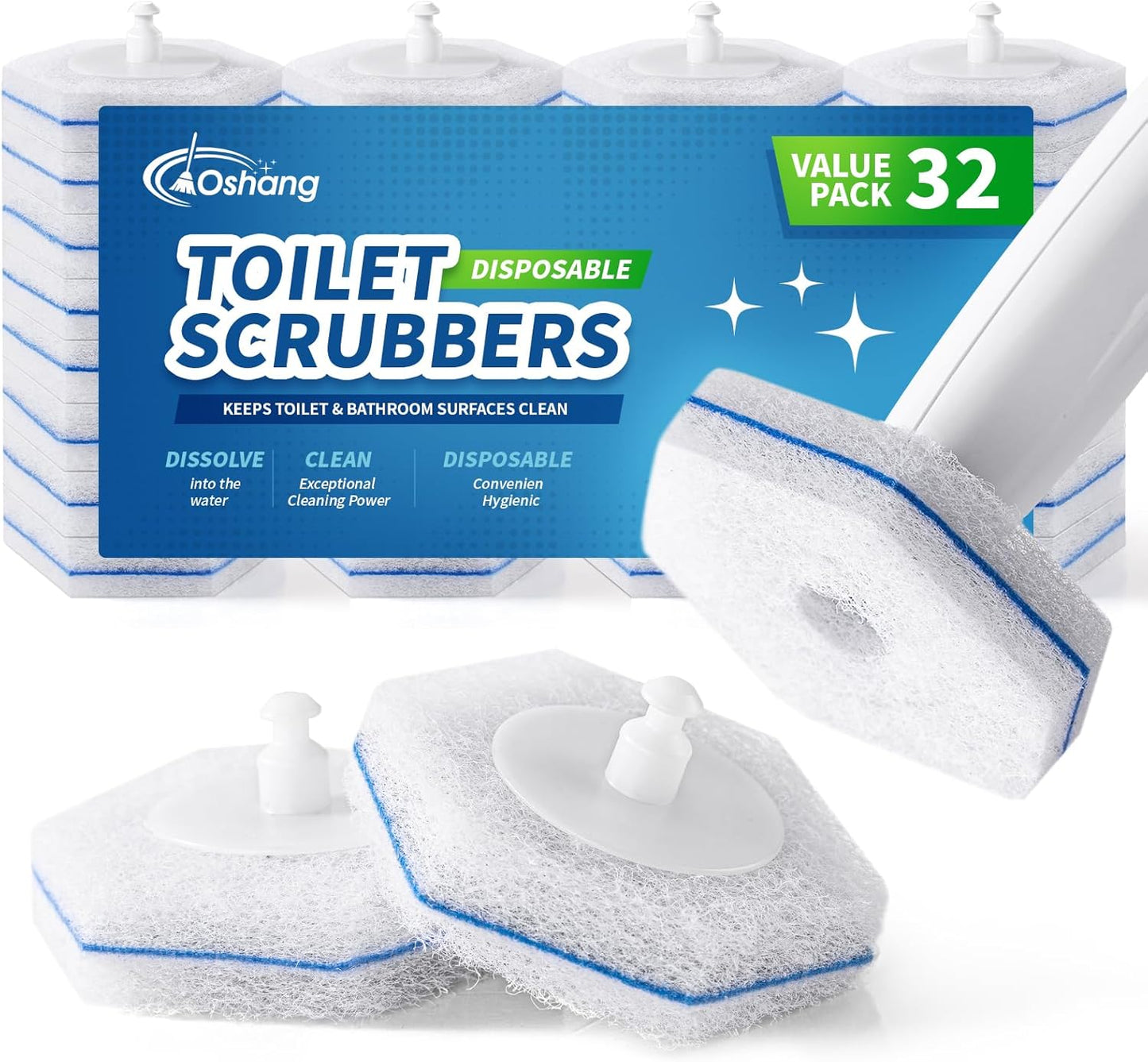 Compatible with Clorox Toilet Wand – Disposable Toilet Brush Head Refills (20 Count), Wand Not Included