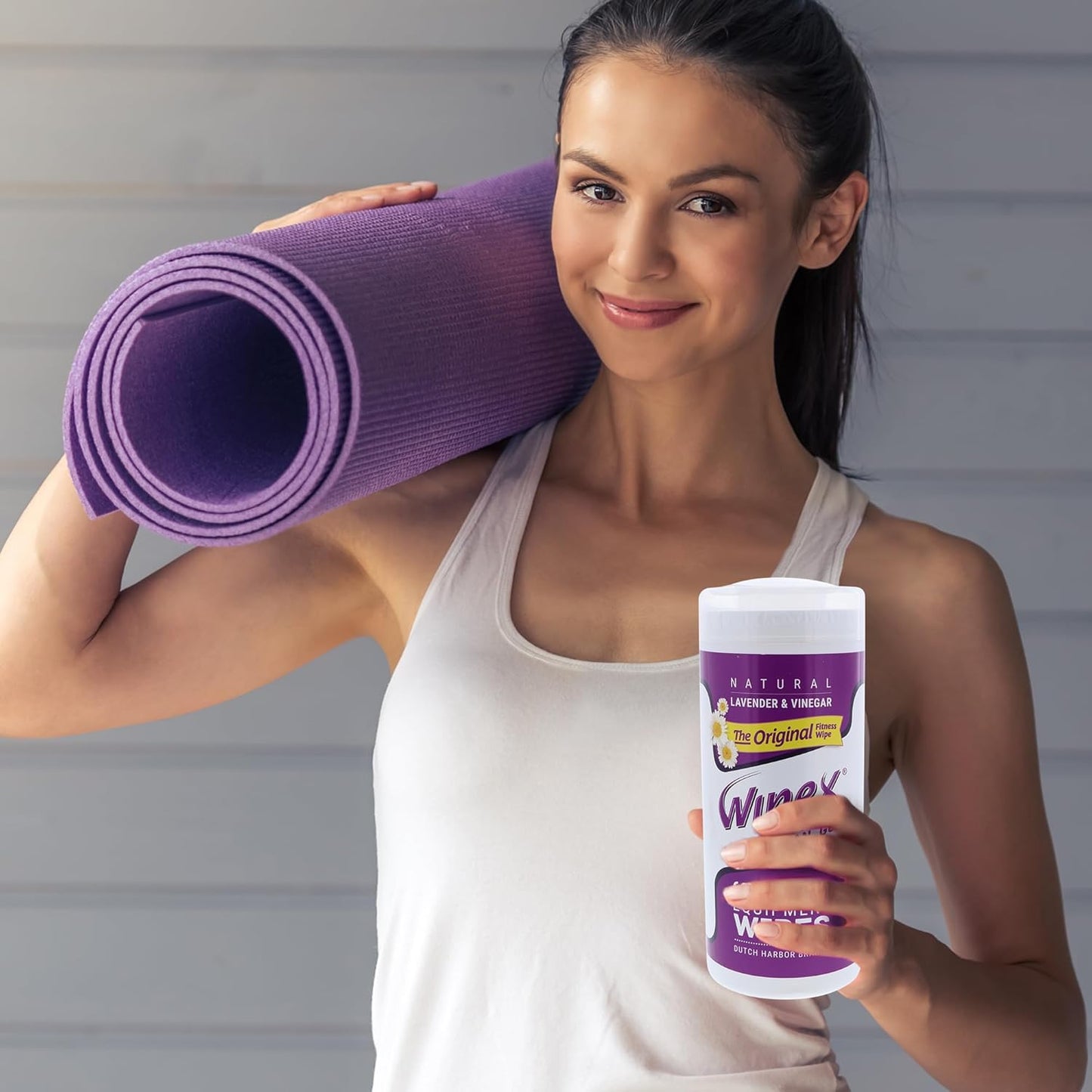 Wipex Original Fitness Equipment Wipes -EWG Verified - 50 Count Plant-Based No-Lint Cloth Gym Wipes for Workout Equipment, Yoga Mat Cleaner, Peloton Cleaner with Lavender Essential Oil & Vinegar,