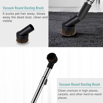 RDEXP Round Dust Brush 25mm Horse Hair 1.25" Vacuum Attachment Replacement,Perfect for Vacuuming Sofas and Baseboards,Use a Rubber Will Help It Fit Better