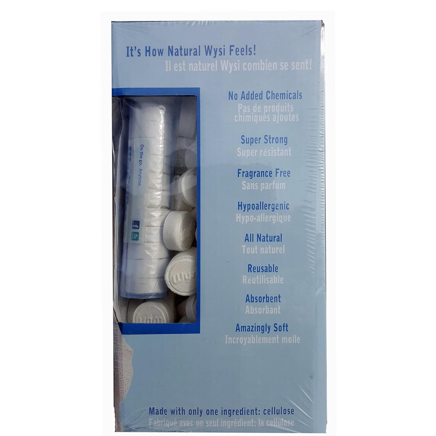WYSI Multi-Purpose Wipes - Just Add Water - 100 Compressed Tablets & 1 To Go Tube - Multipurpose All Natural Reusable Wipes - Biodegradable Towelettes - Hypoallergenic - Compostable - Scent-Free.