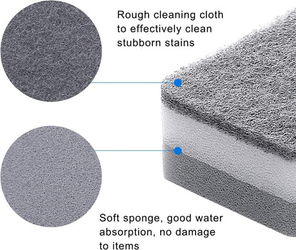 Individually Wrapped Sponges 20 Pack Kitchen Dishwashing Sponge Bulk, Non Scratch Dishes Scouring Pad Dishcloth, Odor-Free Sponge Wipes for Household Cleaning Dishes Travel Apartments - Grey