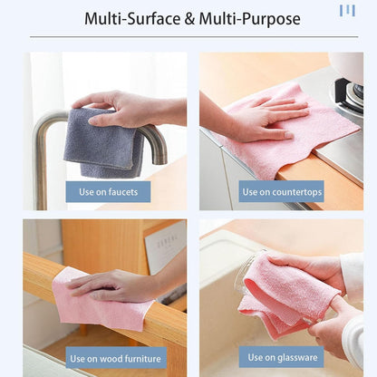Microfiber Cleaning Cloths Roll of 20 - Tear-Off Reusable Washable Towels, 9.8x9.8 Inches, Absorbent and Lint-Free, Scratch-Free for Car Detailing, Household Cleaning, Kitchen, Windows(Yellow)