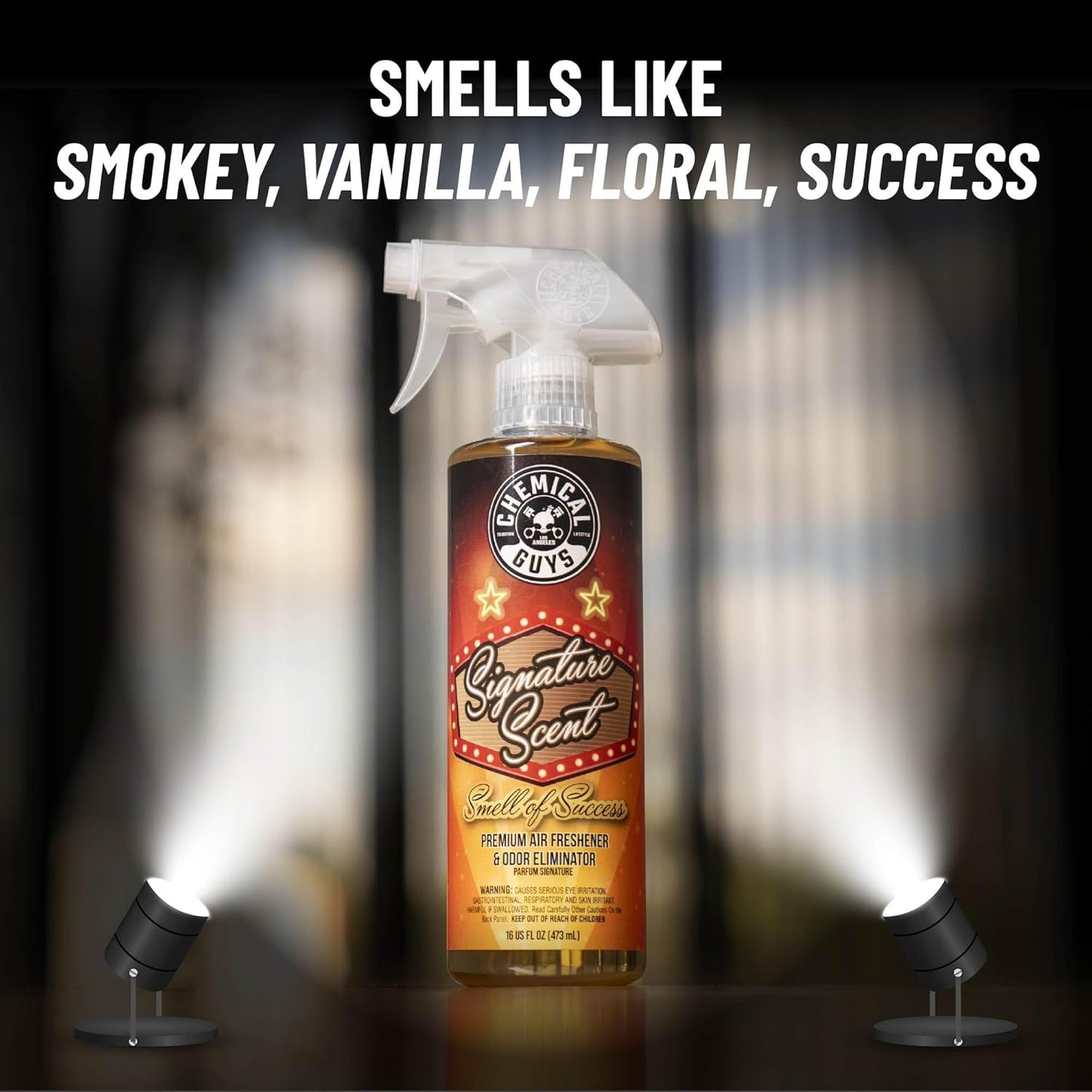 Chemical Guys Black Frost Air Premium Car Air Freshener Spray & Odor Eliminator - Crisp Masculine Scent Spray for Trucks, SUVs, RVs, and Motorcycles - Use in Home, Office, or Garage, 16 oz Bottle