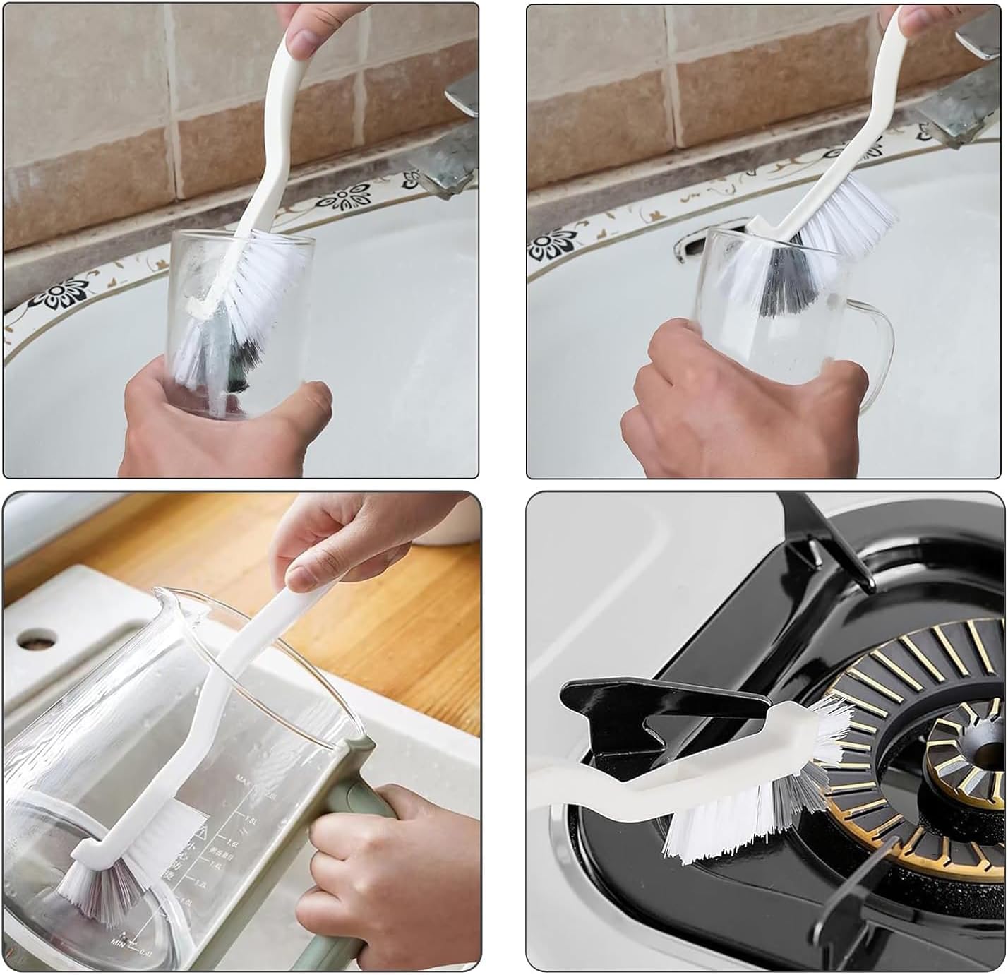 12Pcs Crevice Brushes for Cleaning Crevice Cleaning Brush Set Hard Bristle Crevice Cleaning Brush Supplies for Corner Sink Cup Teapot Bottle Blender-Multifunctional Brush Cleaner