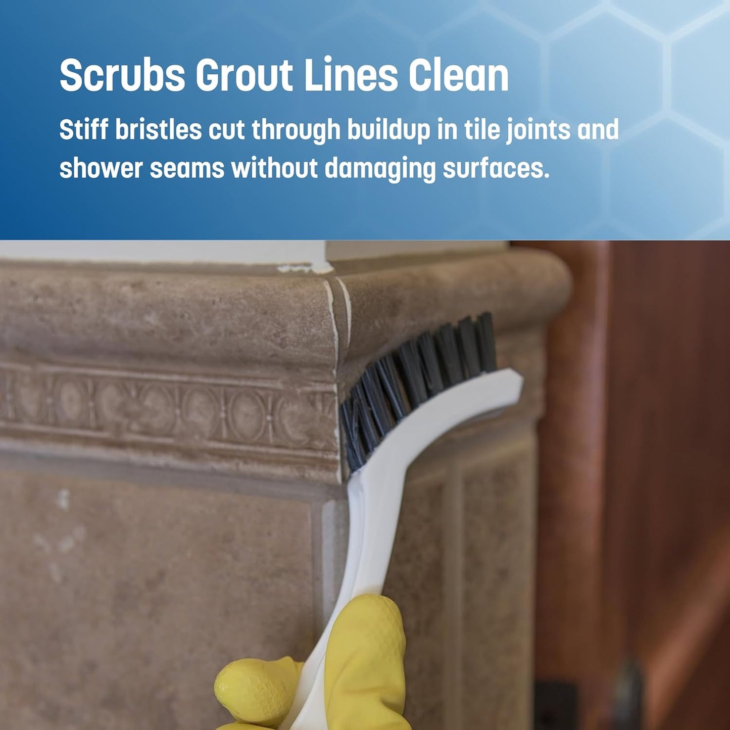 SPARTA Flo-Pac Grout Brush Crevice Brush, Detail Brush, Nylon, 8 Inches, White