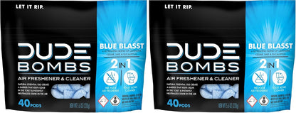 DUDE Wipes DUDE Bombs Toilet Stank Eliminator - 2-in-1 Air Freshener and Toilet Bowl Cleaner - 1 Pack (40 Pods) - Deodorizing Blend of Lavender, Cedar, Lime, and Eucalyptus