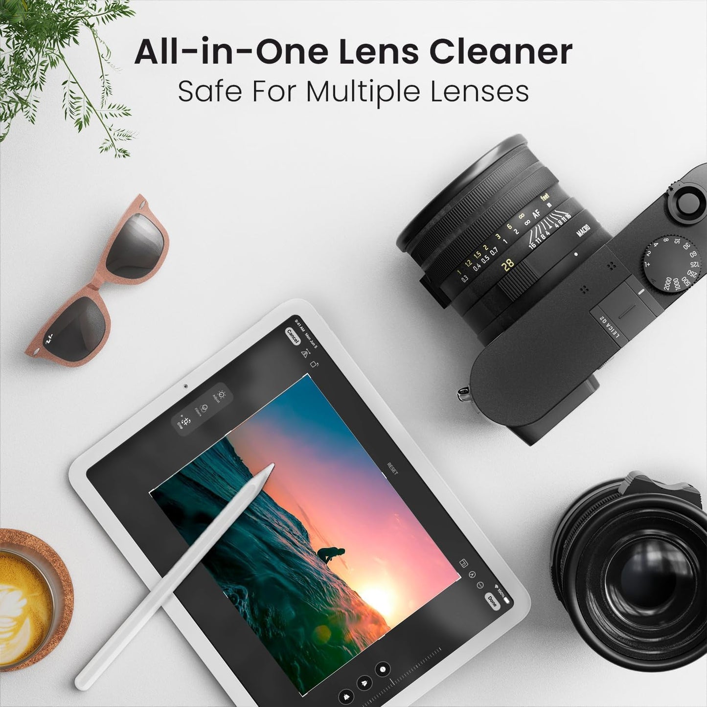 EVEO Glasses Cleaner Spray - Eyeglass Cleaner Lens Cleaner No Streaks Technology & Microfiber Cleaning Cloth - Glasses Cleaning Kit, Eye Glass Cleaners Spray - Screen & Eye Glasses Kit - 2 Pack