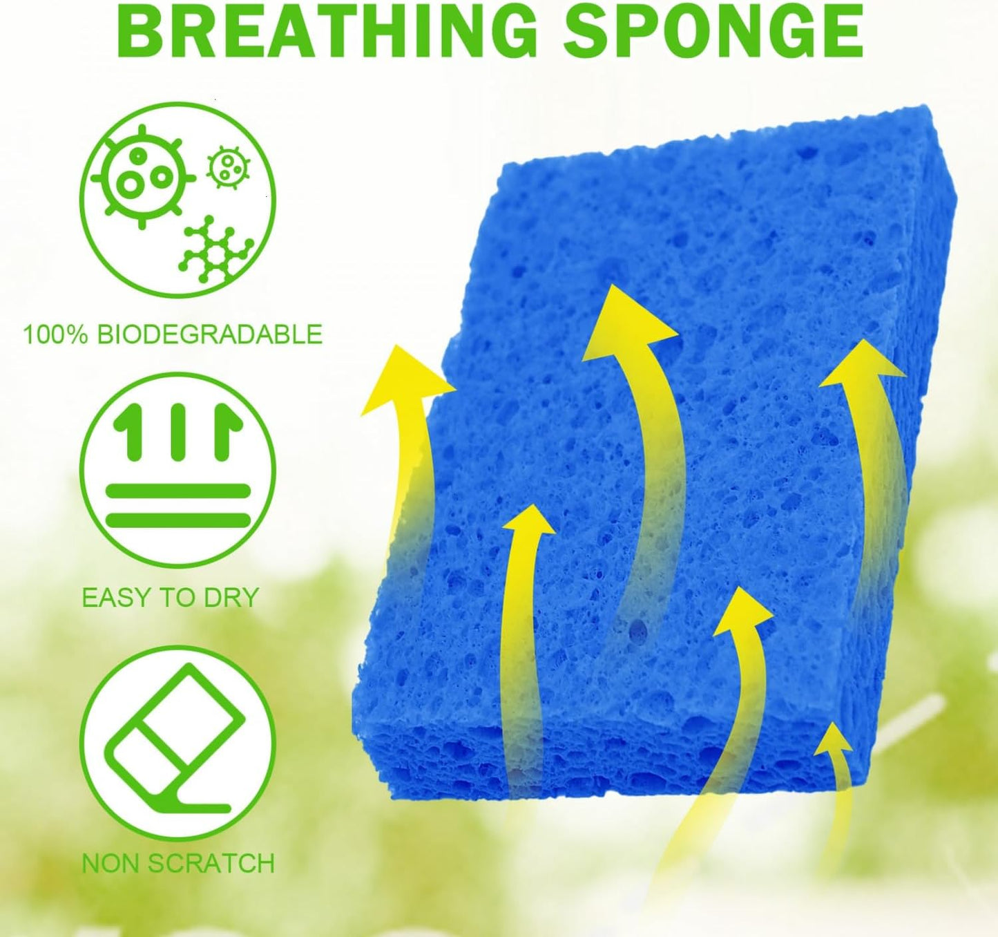 YoleShy 48 Pack Sponges Kitchen Natural Compressed Cellulose Sponges Durable Dish Sponge for Cleaning & DIY Reusable