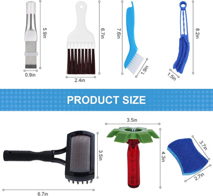 Aufind 7 PCS Different Air Conditioner Fin Cleaner kit, Brush Condenser Ac Coil Cleaner Air Refrigerator Fin Cleaner Evaporator Radiator Repair Clean Tool (Yellow)