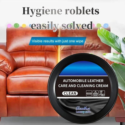 Leather Balm for Cars, Leather Cleaner and Conditioner for Car Interior, Multifunctional Cleaning and Care Cream & Cleaning Paste, Deep Cleaner & Leather Repair Kit for Furniture, Shoes, Bags(2PC)