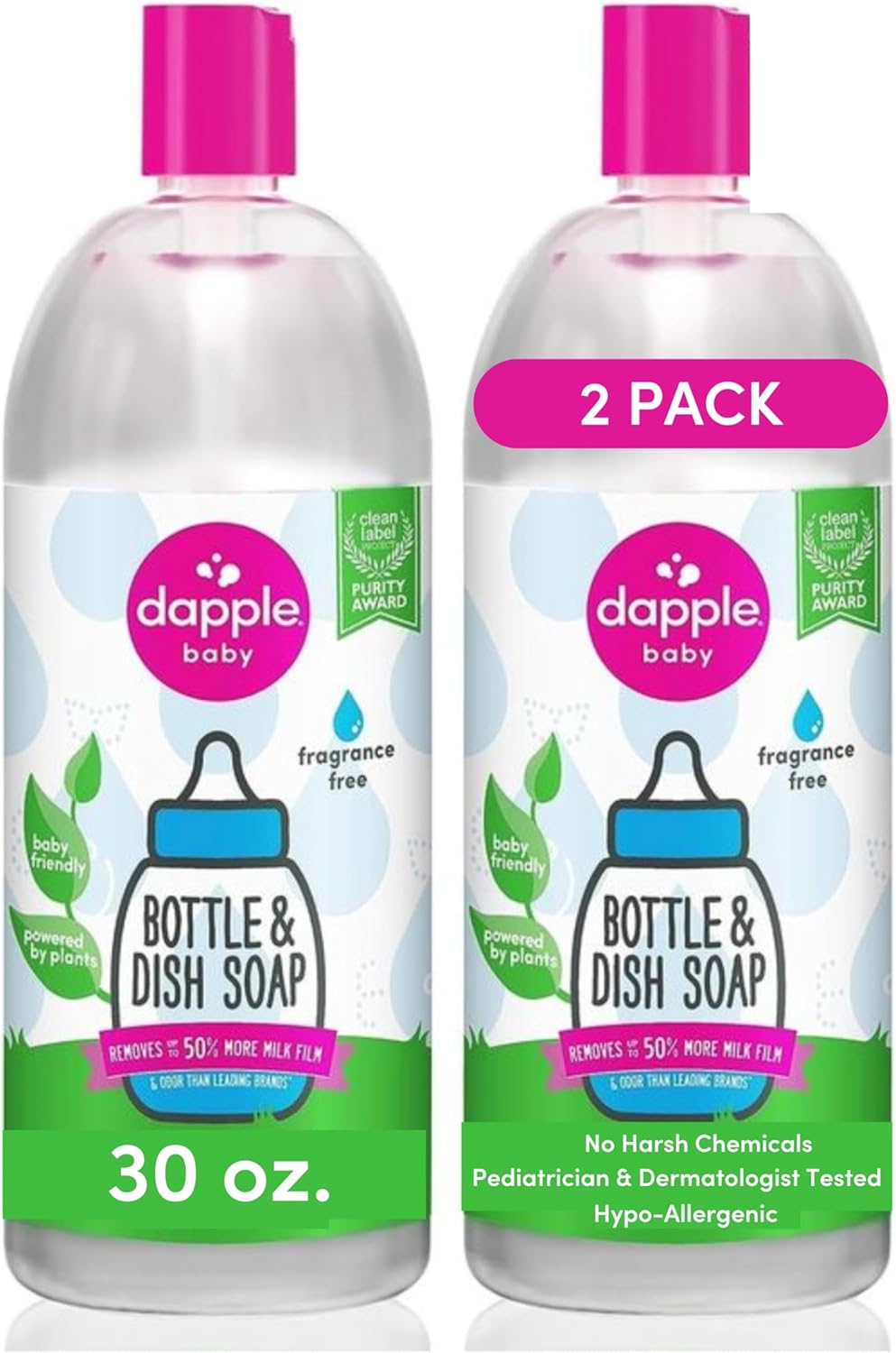 Dapple Baby Bottle & Dish Soap, Fresh Citrus, Plant Powered, Hypoallergenic, Baby Bottle and Dish Liquid, 16.9 fl oz, 1 Count