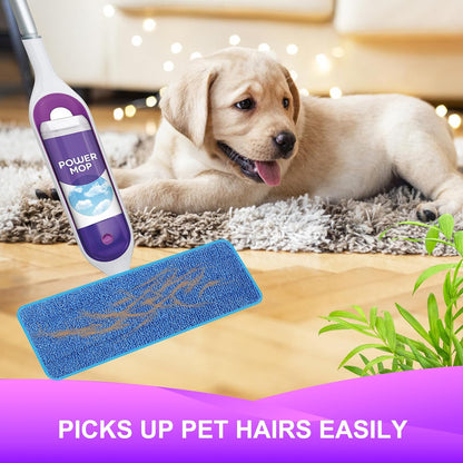 Reusable Power Mop Refills Pads Compatible with Swiffer PowerMop Mop - Microfiber Power Mop Pads Refill for 13 ''-15 '' Spray Mop- Washable Pads for Multi-Surface Floor Cleaning, 4 Pack
