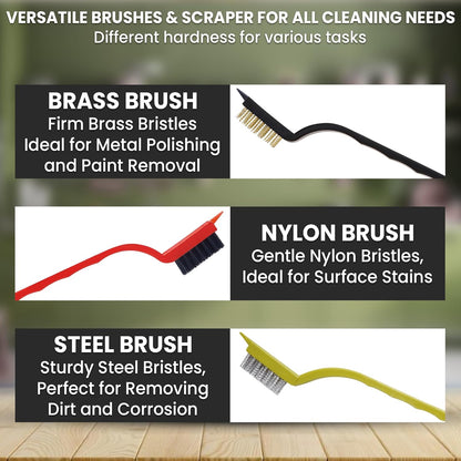 14 Pcs Crevice Cleaning Brush Set – Hard Bristle Cleaning Tools for Grout, Tile Floors, Gaps & Narrow Spaces – Multi-Purpose Grout Scrub Brush for Cleaning Bathroom, Shower, Window Tracks, Kitchen