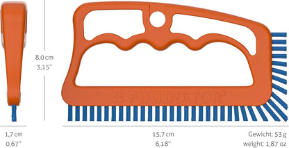 Fuginator Scrub Brush for Tile and Grout: Stiff Nylon Bristle Scrubbing Brush - Bathtub and Shower Scrubber for Floor Joints and Tile Seams - Cleaning Brush (Orange/Blue)