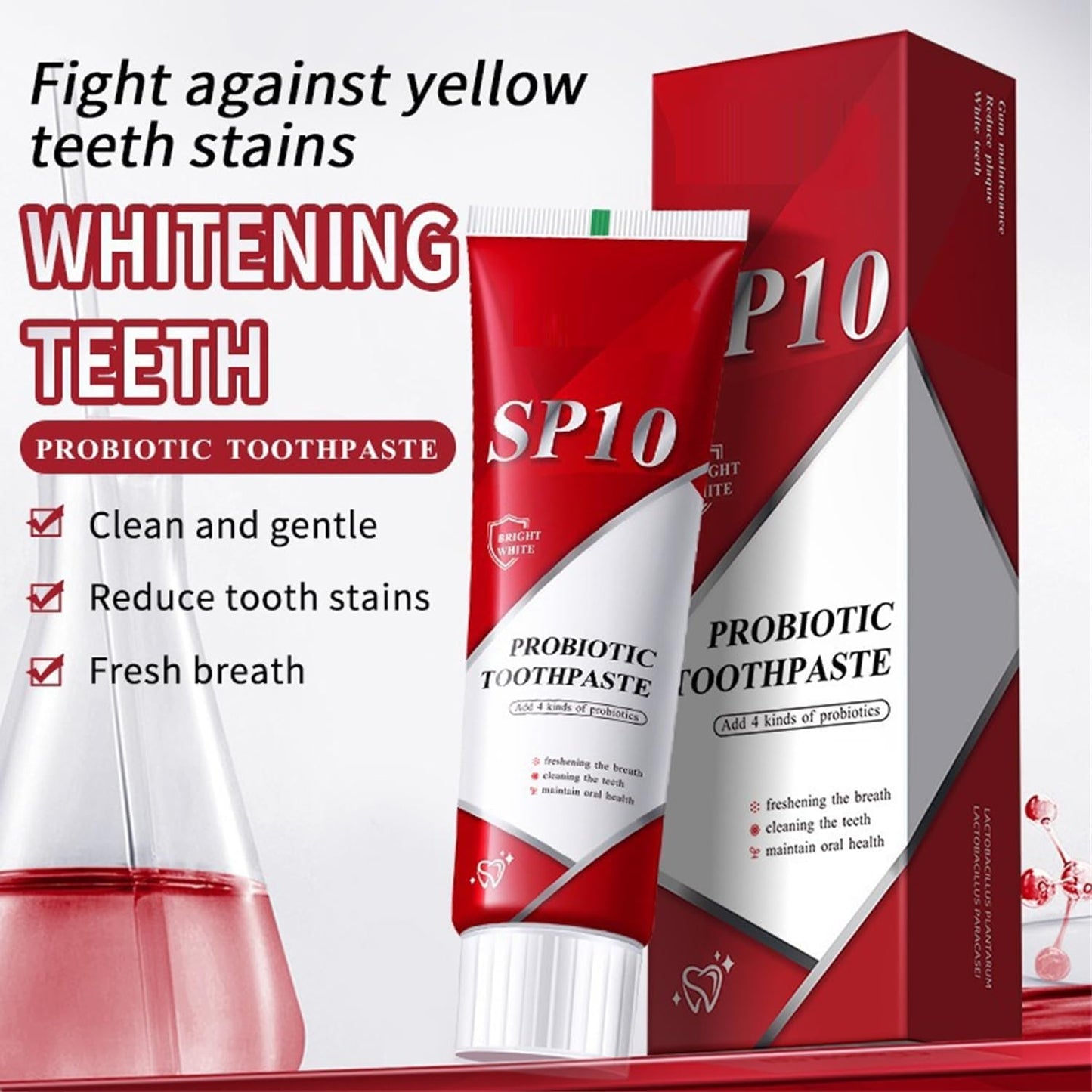 SP-10 Probiotic Toothpaste, SP-10 Ultra Whitening Deep Cleaning Care (2pcs)
