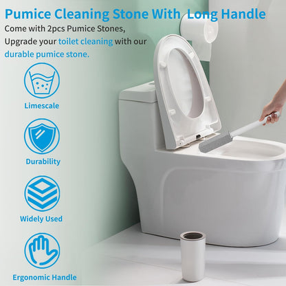 5 Packs Pumice Cleaning Stone with Extra Long Handle, Pumice Stone for Toilet Bowl Clean for Cleaning Toilets, Bathtubs, Grills, Swimming Pools, Sinks