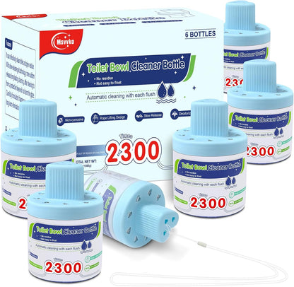 Msvvko Toilet Bowl Cleaners, Blue Cleaner Tablets in Bottle, Deodorizes, Freshens Odors, Drops Into Toilet Tank, Long Lasting Slow Release, Septic tank safety - 3 packs