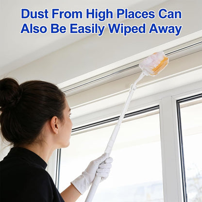 2 Pcs Replacement Handles Compatible with Swiffer Duster Extended Handle, 3 Ft Long Handle Duster Handle, Adjustable Telescopic Length for Home Cleaning