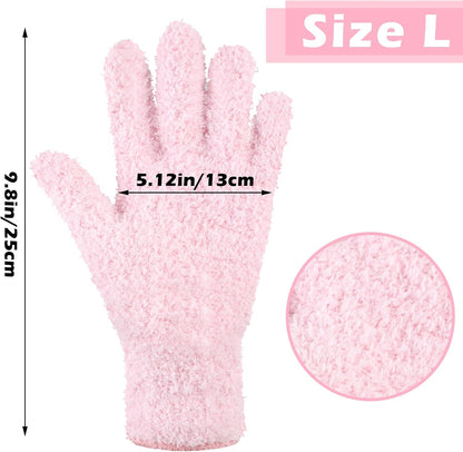 Patelai 3 Pairs Microfiber Plant Dusting Gloves Leaf Cleaning Gloves for Indoor Plants, Blinds, Furniture, House (Green Yellow,Blue,Pink,Medium)