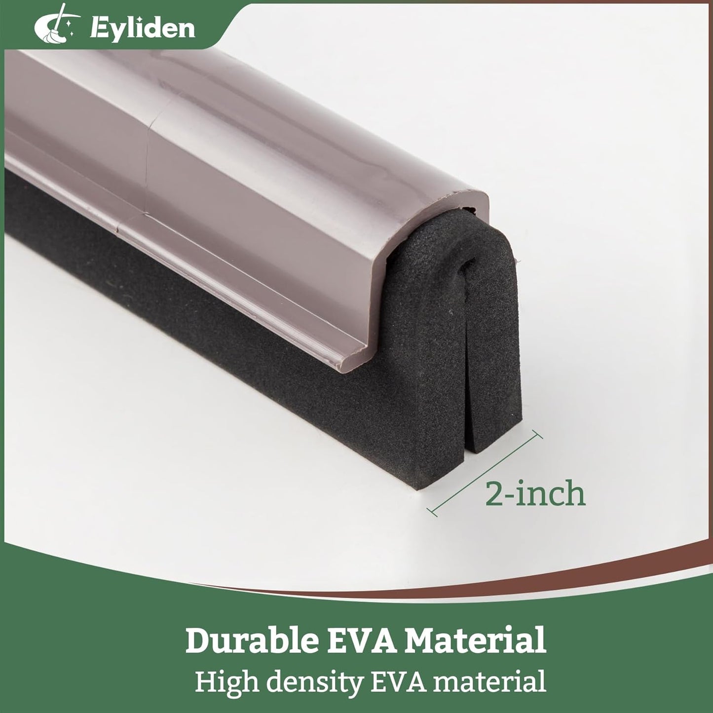Eyliden Floor Squeegee for Water Removal, 17" EVA Dual-Layer Blade Dries Floors in One Pass, Long Handle, Scratch-Free Water Sweeper for Kitchen, Bathroom, Tile & Hardwood Floors