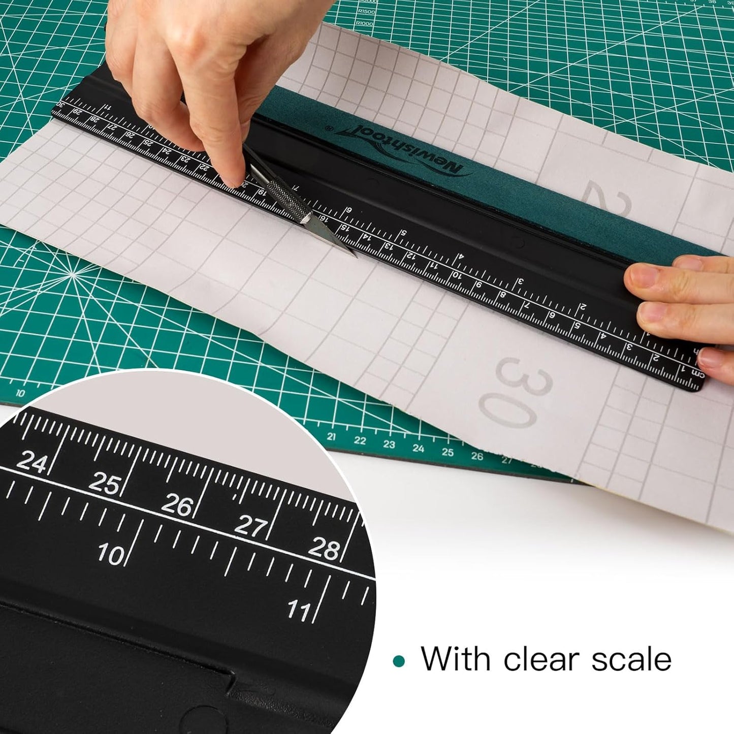 NEWISHTOOL Vinyl Wrap Squeegee for Vinyl, Big Size Wallpaper Smoothing Squeegee, 3 Pack 25CM Decals Squeegee with Ruler & Micro Suede Felt Edge for Sign Making Graphic Window Tint Film Application