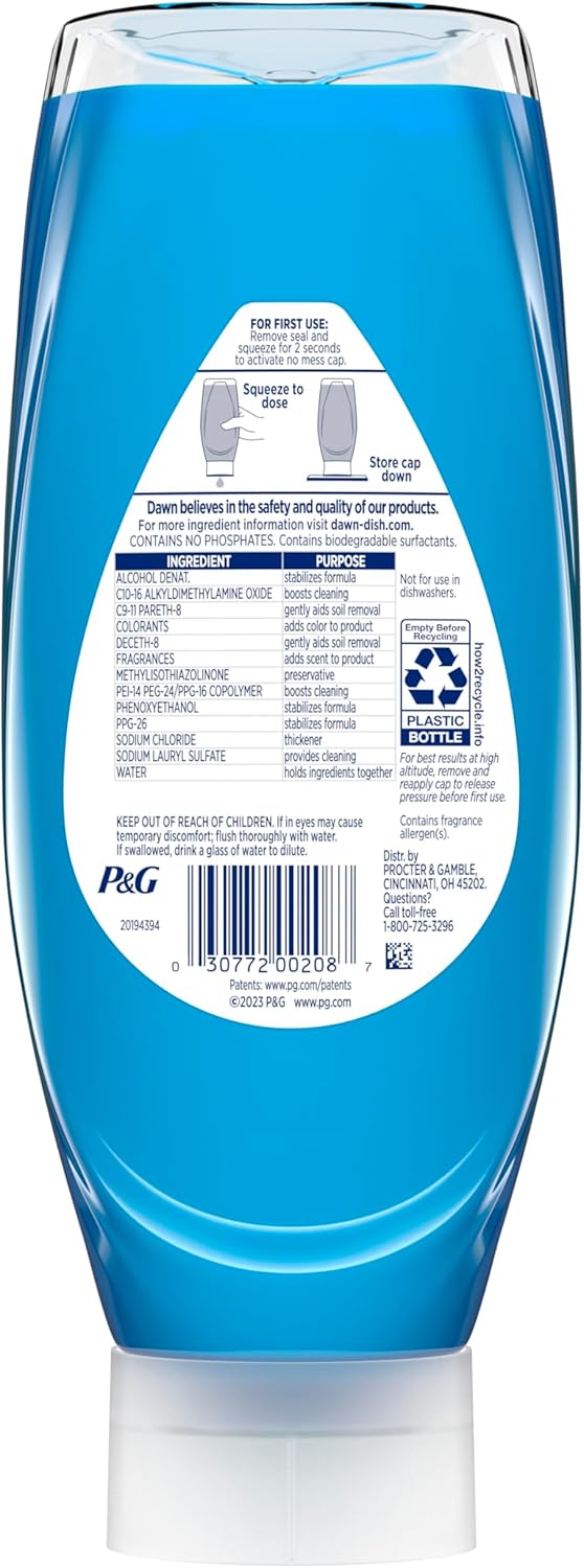 Dawn Ultra EZ-Squeeze Dish Soap, Dishwashing Liquid, Original, 3x22oz
