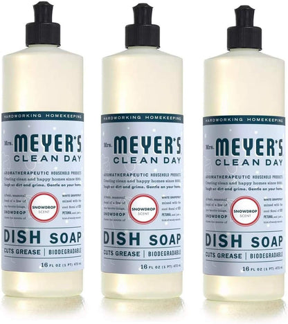 MRS. MEYER'S CLEAN DAY Liquid Dish Soap, Cruelty Free Formula, Lavender Scent, 16 oz