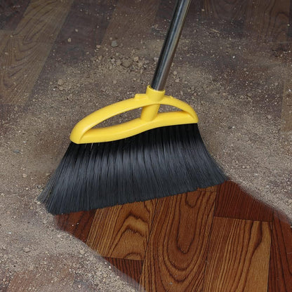 Broom and Stainless Steel Dustpan Set for Home,Metal Dust Pan and Soft Bristles Indoor Kitchen Broom for Office,Lobby