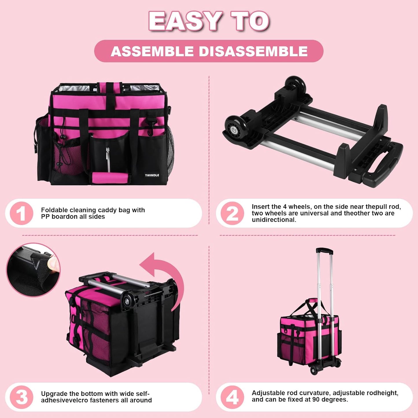 Extra-Large Wearable Cleaning Caddy With Detachable Divider,Cleaning Caddy For Cleaning Supplies Large Cleaning Supply Caddy With Adjustable Shoulder Strap & Waist Belt For Cleaners