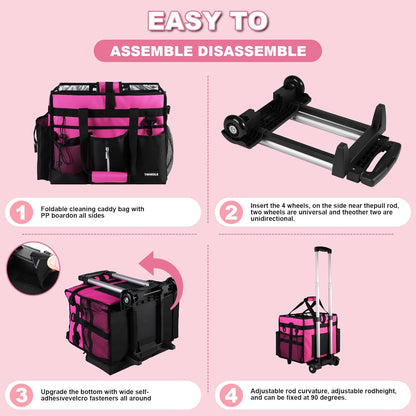 Extra-Large Wearable Cleaning Caddy With Detachable Divider,Cleaning Caddy For Cleaning Supplies Large Cleaning Supply Caddy With Adjustable Shoulder Strap & Waist Belt For Cleaners