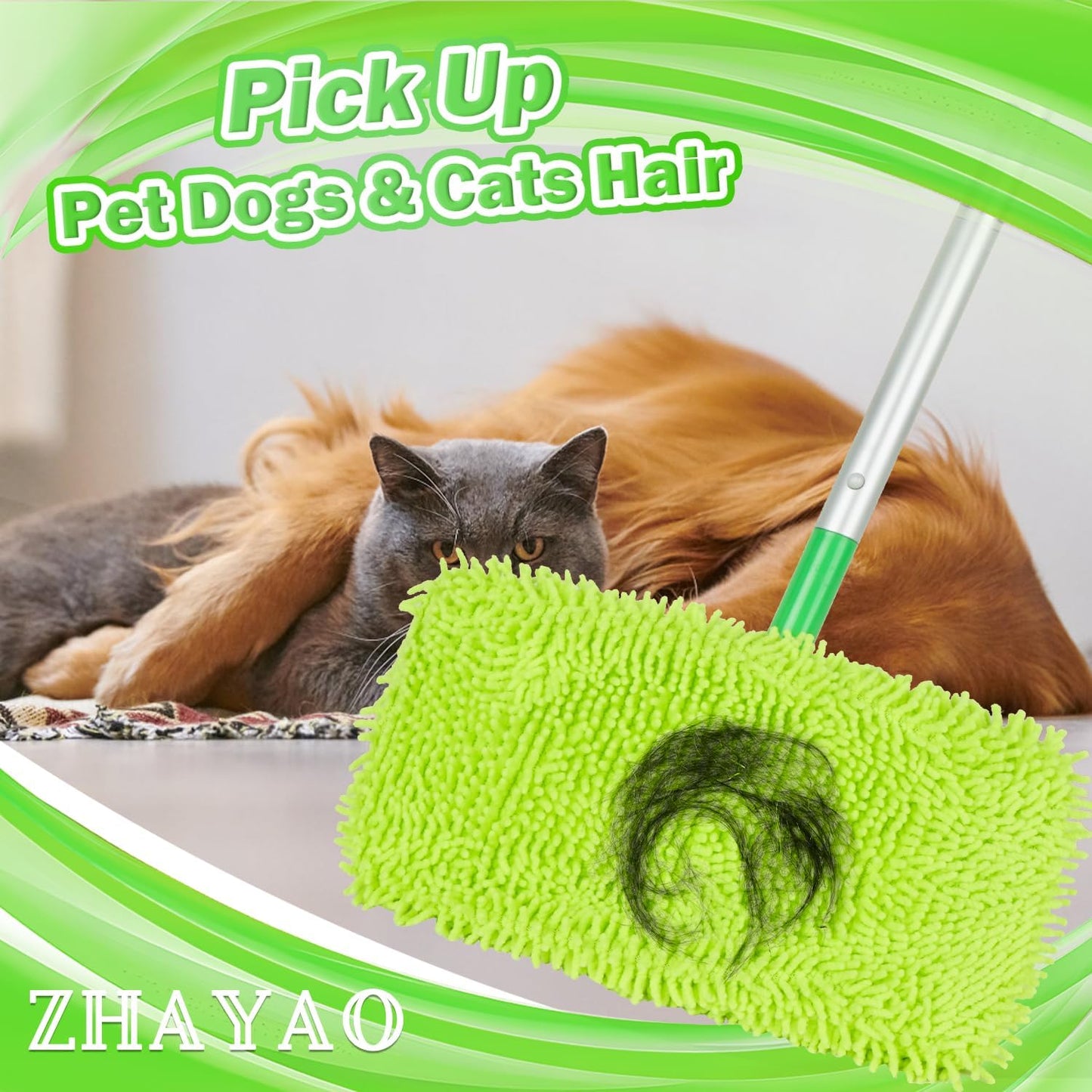 6Pcs Reusable Microfiber Mop Pads Compatible with Swiffer Sweeper, Wet and Dry Flat mop Cover, Replacement Sweeping Mopping pad Refills for Surface/Hardwood Floor Cleaning