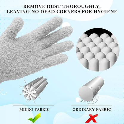 Evridwear Microfiber Plant Dusting Gloves Reusable Leaf Cleaning Glove for Houseplants,Blinds,Furniture and Small Objects