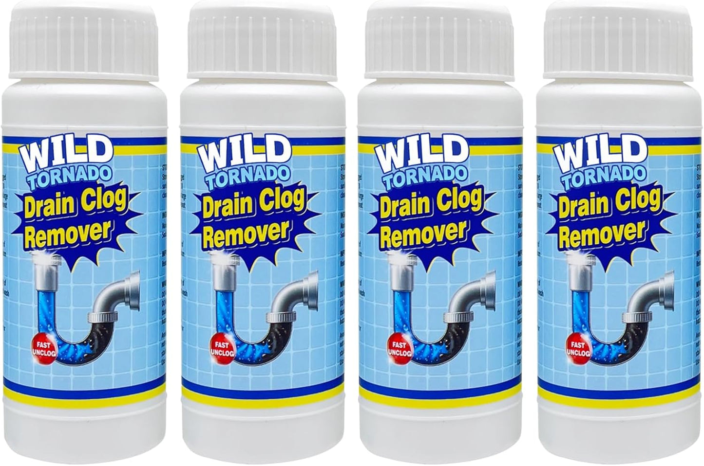 Wild Tornado Pipe Dredge, Powerful Sink and Drain Cleaner Powder, Fast Foaming Drain Cleaner for Kitchen and Pipes Cleaning Tool Clog Remover