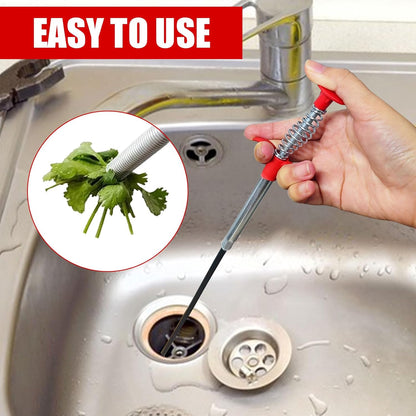 Drain Snake Hair Clog Remover Tool - Sink Drain Cleaner for Sewer Kitchen Bathroom Shower Tub Toilet Clogged Drains Opener Cleaning Tool, Flexible Grabber Claw Pick Up Reacher Tool