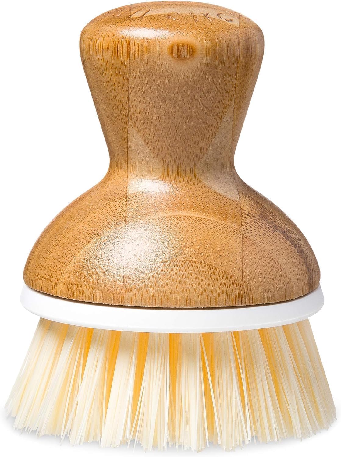 Full Circle Bubble Up Bamboo Dish Brush & Ceramic Soap Dispenser – Family Safe, Formaldehyde-Free – Kitchen Scrub Brush for Dishes, Nonstick & Cast Iron, Gray