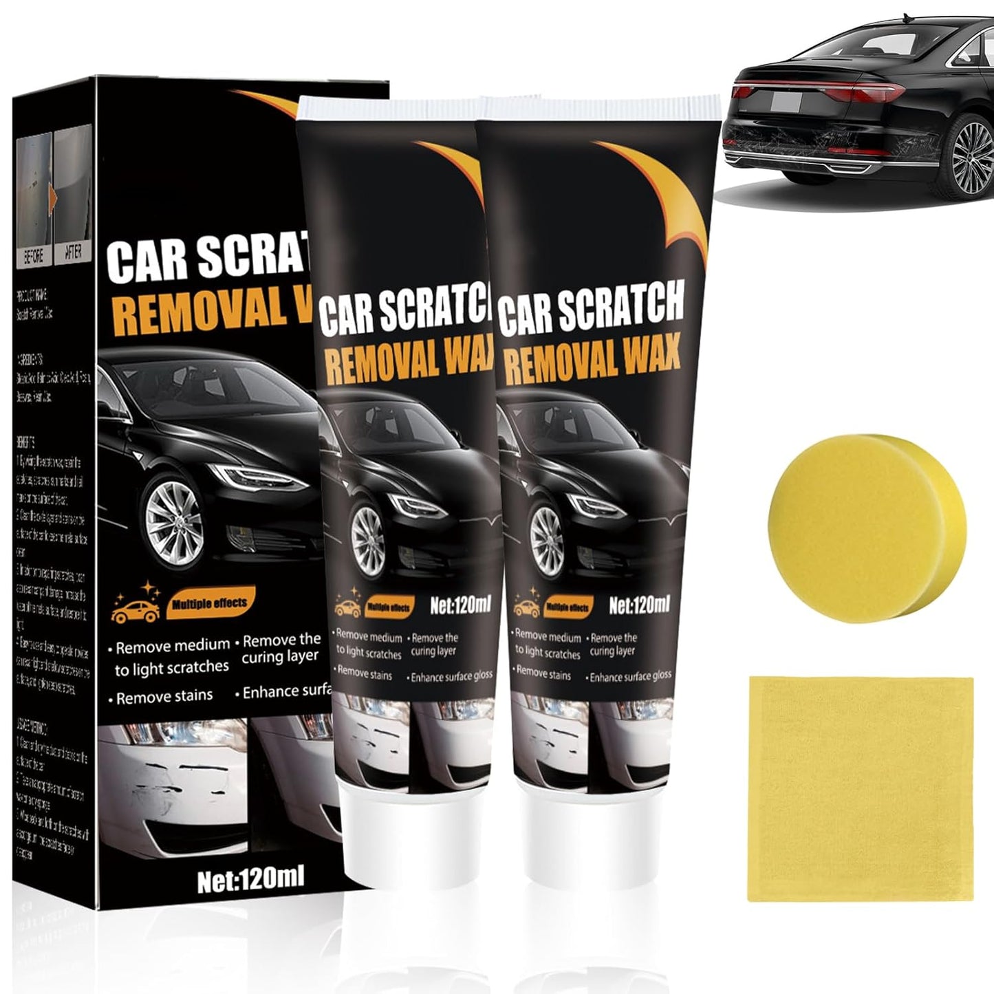 Scratch Remover for Vehicles, Upgrade Car Scratch Remover for Deep Scratches, Car Polishing Wax Scratch Remover for Vehicles,Car Scratch Repair Paste,Cars Paint Scratchs Repair Kit (2Pcs)