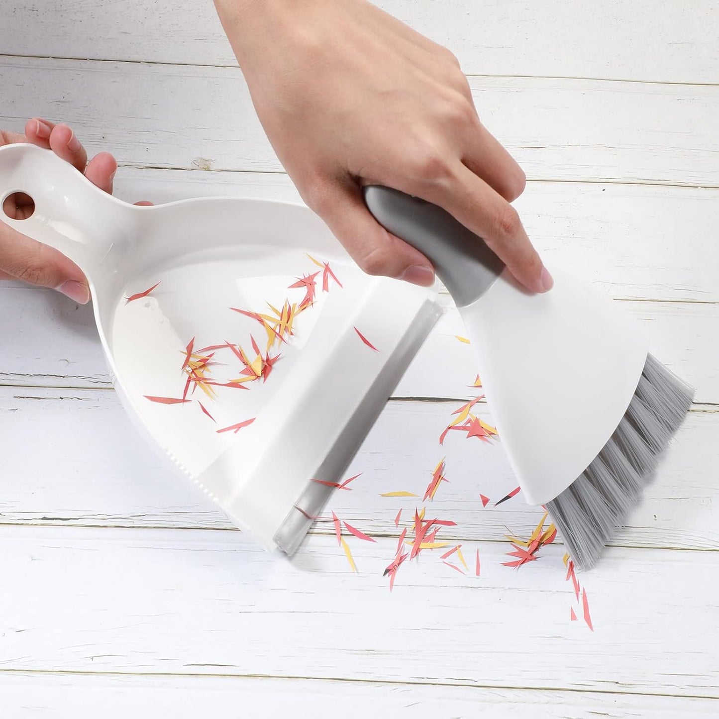 Zopeal 6 Sets Mini Dustpan and Brush Set Small Broom and Dust Pan Portable Multifunctional Whisk Hand for Car Table Desk Countertop Keyboard Kitchen Cat Dog Nest Home Cleaning Tool