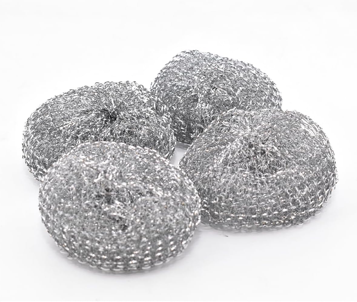 Pine-Sol Heavy-Duty Copper Coated Scrubbers - Premium Scrub Sponges for Cast Iron Pans, Stainless Steel Cookware, Oven Racks, and Grills, 4 Pack